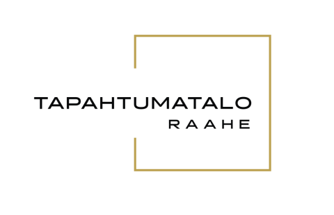 Tapahtumatalo Raahen logo 2024. Tekstissä lukee Tapahtumatalo Raahe ja tekstin ympärillä on osittainen laatikko.